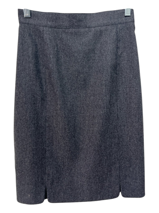 Chanel Boutique Size XS Dark Gray Wool Blend Back Zip Straight Across Skirt Dark Gray / XS