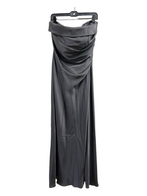 Lauren Ralph Lauren Size 16 Gray Polyester Strapless Side Zip Gown Gray / 16