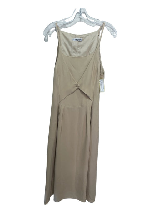 Giorgio Armani Size 12 Beige Viscose Sleeveless Maxi Button Detail Pleats Dress Beige / 12