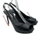 Saint Laurent Shoe Size 37 Black Leather Upper Platform Peep Toe Slingback Pumps Black / 37