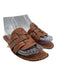 Celine Shoe Size 36 Tan Brown Leather Upper Woven One Strap Slide Sandals Tan Brown / 36