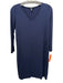 Eileen Fisher Size S Navy Blue Viscose Blend 3/4 Sleeve V Neck Mini Dress Navy Blue / S