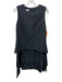 Brunello Cucinelli Size M Black Cotton Blend Sleeveless Layered Tiered Dress Black / M