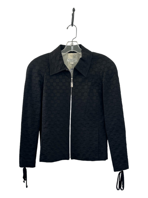 St. John Sport Size P Black Cotton jaquard Full ZIp Jacket Black / P