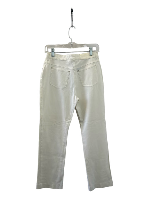 Weekend Max Mara Size 10 White Cotton High Waist Straight Leg Pants White / 10