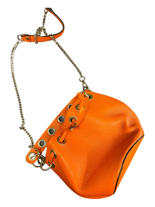 Orange & Gold Leather Bucket Chain Strap Crossbody Bag Orange & Gold / S