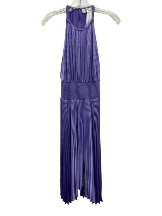 A.L.C. Size 6 Purple Polyester Keyhole Back Accordion Pleat Sleeveless Dress Purple / 6
