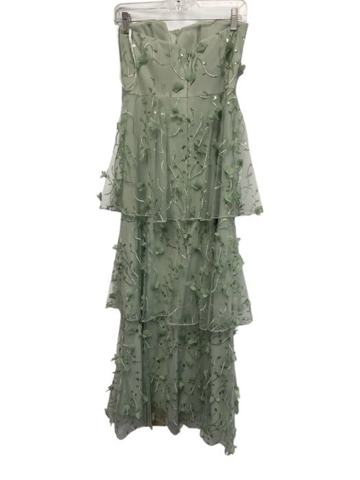 Dessy Collection Size 6 Green Polyester Mesh Overlay Sleeveless Maxi Dress Green / 6