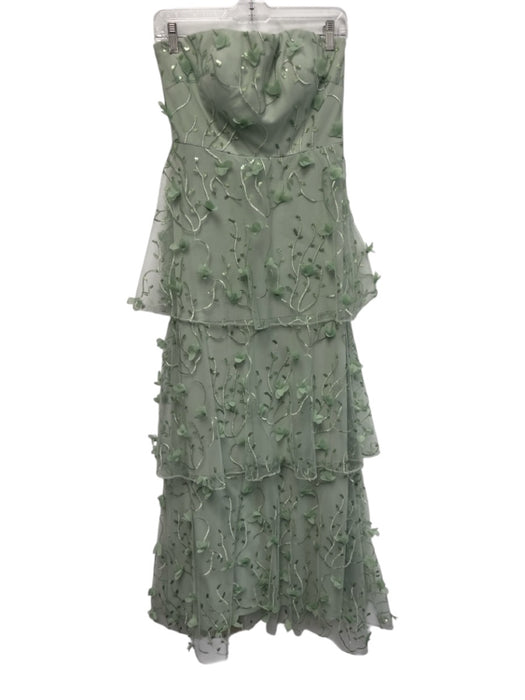 Dessy Collection Size 6 Green Polyester Mesh Overlay Sleeveless Maxi Dress Green / 6
