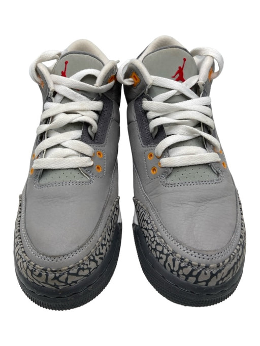 Nike Shoe Size Youth 7 Gray & White Leather Mid Top lace up Textured Sneakers Gray & White / Youth 7