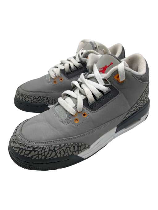 Nike Shoe Size Youth 7 Gray & White Leather Mid Top lace up Textured Sneakers Gray & White / Youth 7
