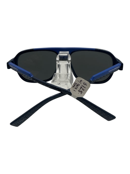 Dolce & Gabbana Blue Print Acetate Aviator Square Frame Monogram Sunglasses Blue Print