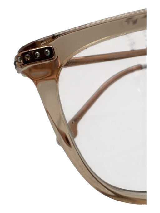 Versace Rose Gold Acetate Square Rhinestone Frames Sunglasses Rose Gold