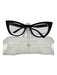 Dolce & Gabbana Black & Clear Acetate Cat Eye Gold Accent Frames Eyeglass Frames Black & Clear