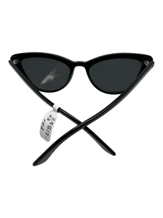 Prada Black Acetate Cat Eye Logo Tinted Sunglasses Black