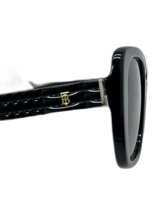 Burberry Black & Gold Acetate Gradient Lens Logo Square Sunglasses Black & Gold