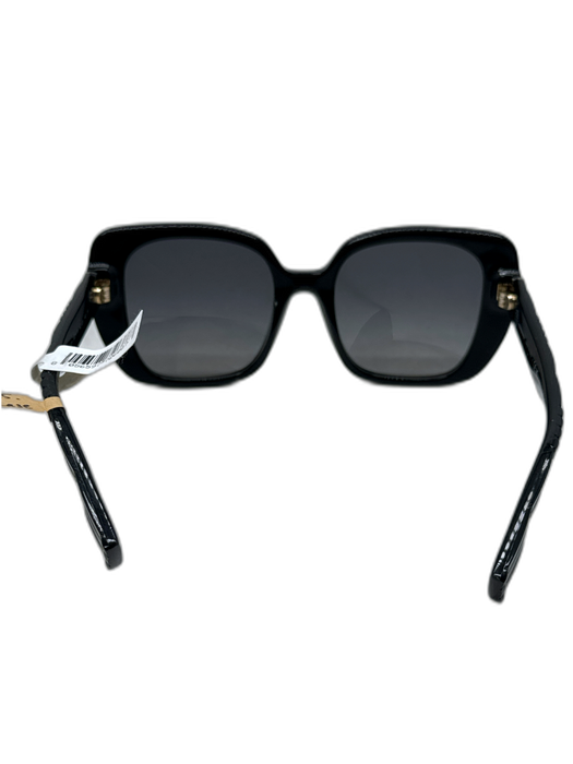 Burberry Black & Gold Acetate Gradient Lens Logo Square Sunglasses Black & Gold