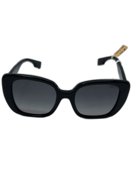 Burberry Black & Gold Acetate Gradient Lens Logo Square Sunglasses Black & Gold