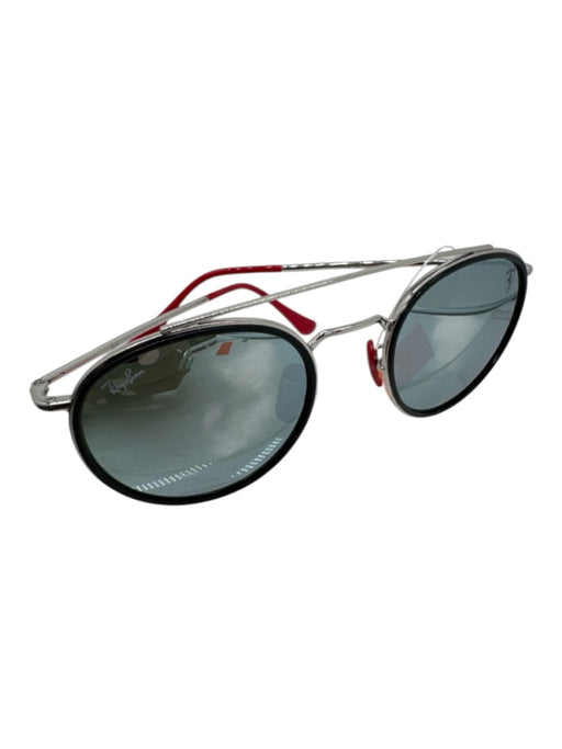 Ferrari AS IS Silver & Red Case Men's Sunglasses Silver & Red