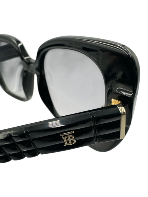 Burberry Black Acetate Tinted Lens Square Textured Oversize Sunglasses Black
