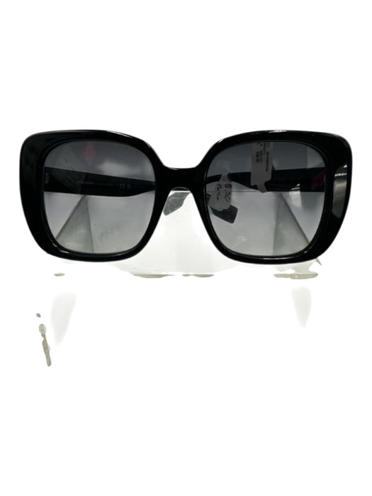 Burberry Black Acetate Tinted Lens Square Textured Oversize Sunglasses Black
