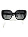Burberry Black Acetate Tinted Lens Square Textured Oversize Sunglasses Black