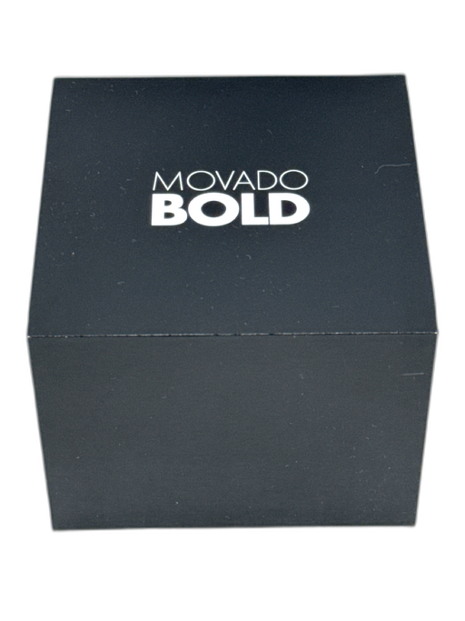 Movado Bold Black Metal Chain Clasp Mother of Pearl Watches Black