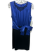 St John Size 6 Blue & Black Rayon Blend Sleeveless Beaded Bow Detail Dress Blue & Black / 6