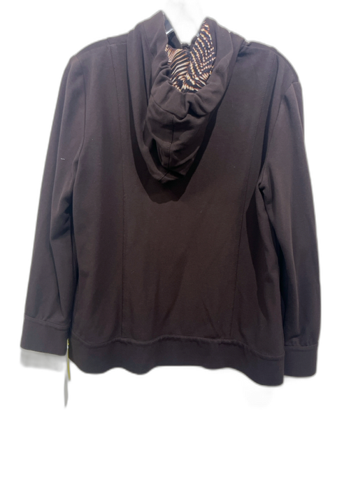 St John Sport Size Small Dark Brown & White Viscose Blend Long Sleeve Jacket Dark Brown & White / Small