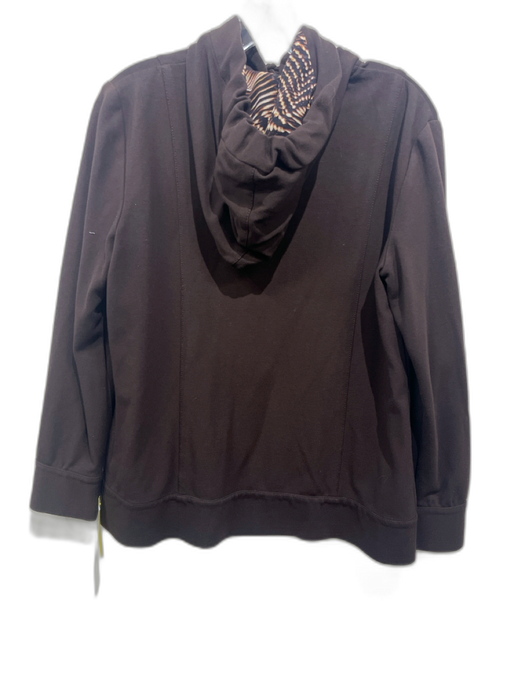 St John Sport Size Small Dark Brown & White Viscose Blend Long Sleeve Jacket Dark Brown & White / Small