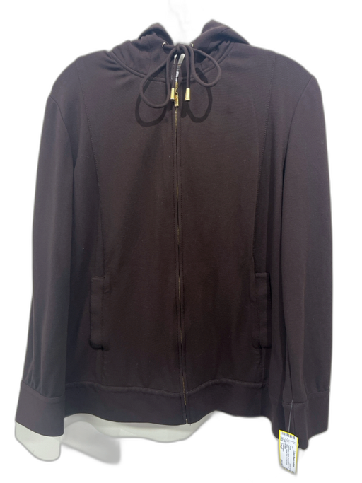 St John Sport Size Small Dark Brown & White Viscose Blend Long Sleeve Jacket Dark Brown & White / Small