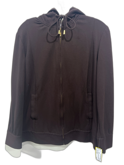St John Sport Size Small Dark Brown & White Viscose Blend Long Sleeve Jacket Dark Brown & White / Small