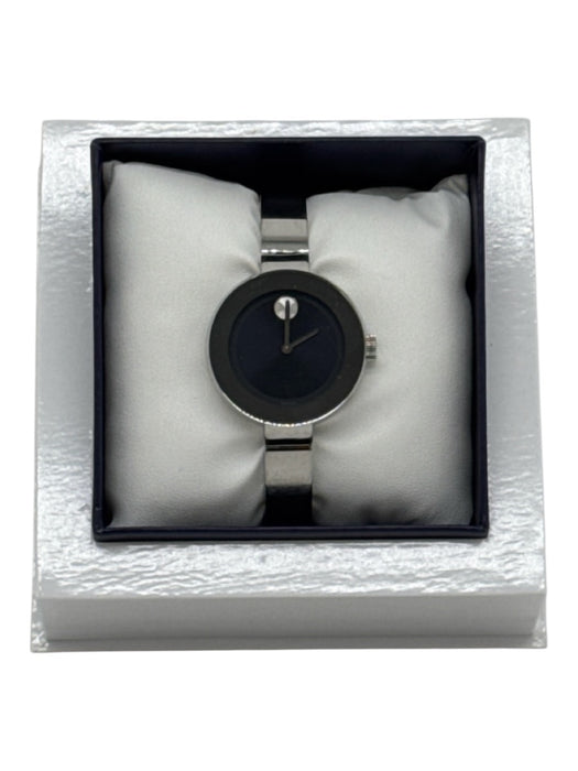 Movado Bold Silver Stainless steel Chain Clasp Mother of Pearl Watches Silver