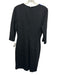 St John Size 6 Blue & Black Wool & Rayon 1/2 Sleeve Color Block Knit Dress Blue & Black / 6