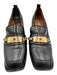 Tory Burch Shoe Size 7.5 Black & Gold Leather Stacked Block Heel Pump Loafers Black & Gold / 7.5