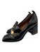 Tory Burch Shoe Size 7.5 Black & Gold Leather Stacked Block Heel Pump Loafers Black & Gold / 7.5