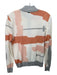 St John Size S Cream Orange & Gray Wool Blend Abstract Print Zip Up Jacket Cream Orange & Gray / S