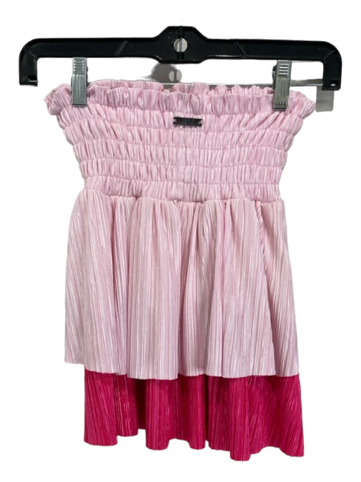 House of Wallace Size Est XS Light & Dark Pink Missing Fabric Mini Tiered Skirt Light & Dark Pink / Est XS