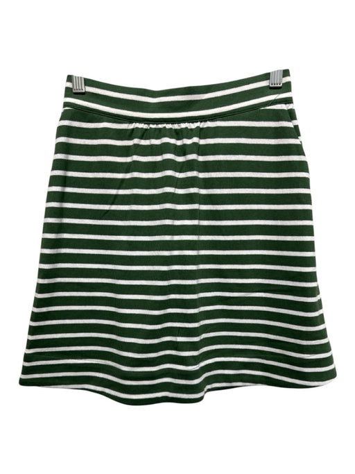 Buru Size XS Green & White Cotton Stripe Back Zip Above knee Skirt Green & White / XS