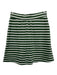 Buru Size XS Green & White Cotton Stripe Back Zip Above knee Skirt Green & White / XS