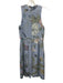 Gucci Size 40 Blue, Green, Orange Silk Sleeveless Floral Pleated Dress Blue, Green, Orange / 40