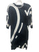 Max Mara Size XS/S Black & White Short Sleeve Abstract Print Dolman Sleeve Dress Black & White / XS/S