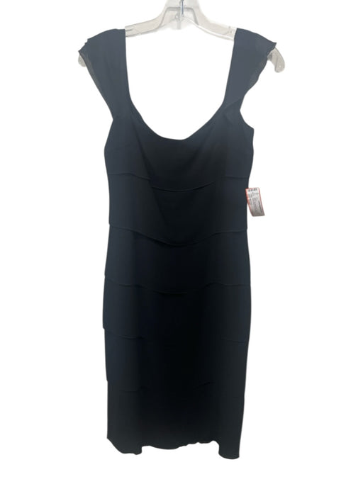 Akris Punto Size Small Black Silk Sleeveless Tiered Ruffle sleeve Dress Black / Small
