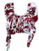 Aje. Size M / 8 White, red & pink Cotton Long puff sleeve Abstract Floral Top White, red & pink / M / 8