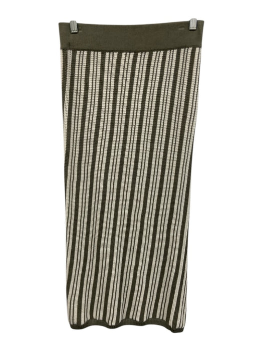 Nation Size S Sage Green & White Pima Cotton Knit Striped Halter Top Skirt Set Sage Green & White / S