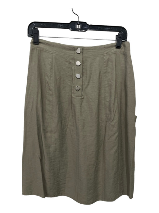 Tibi Size 2 Army Green Back Button Silver Hardware Button Detail Skirt Army Green / 2