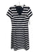 Boss Hugo Boss Size 4 Black & White Polyester Blend Striped V Neck Dress Black & White / 4