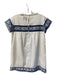 Sea New York Size 0 White & Navy Cotton Round Neck Cap Sleeve Frayed Hem Dress White & Navy / 0