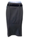 Tom Ford Size 0 Black Polyester Side Zip Sash Velvet Detail Pencil Skirt Black / 0