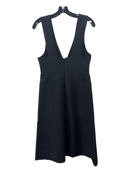 Free People Size 6 Black Polyester Blend Sleeveless V Neck pocket Midi Dress Black / 6